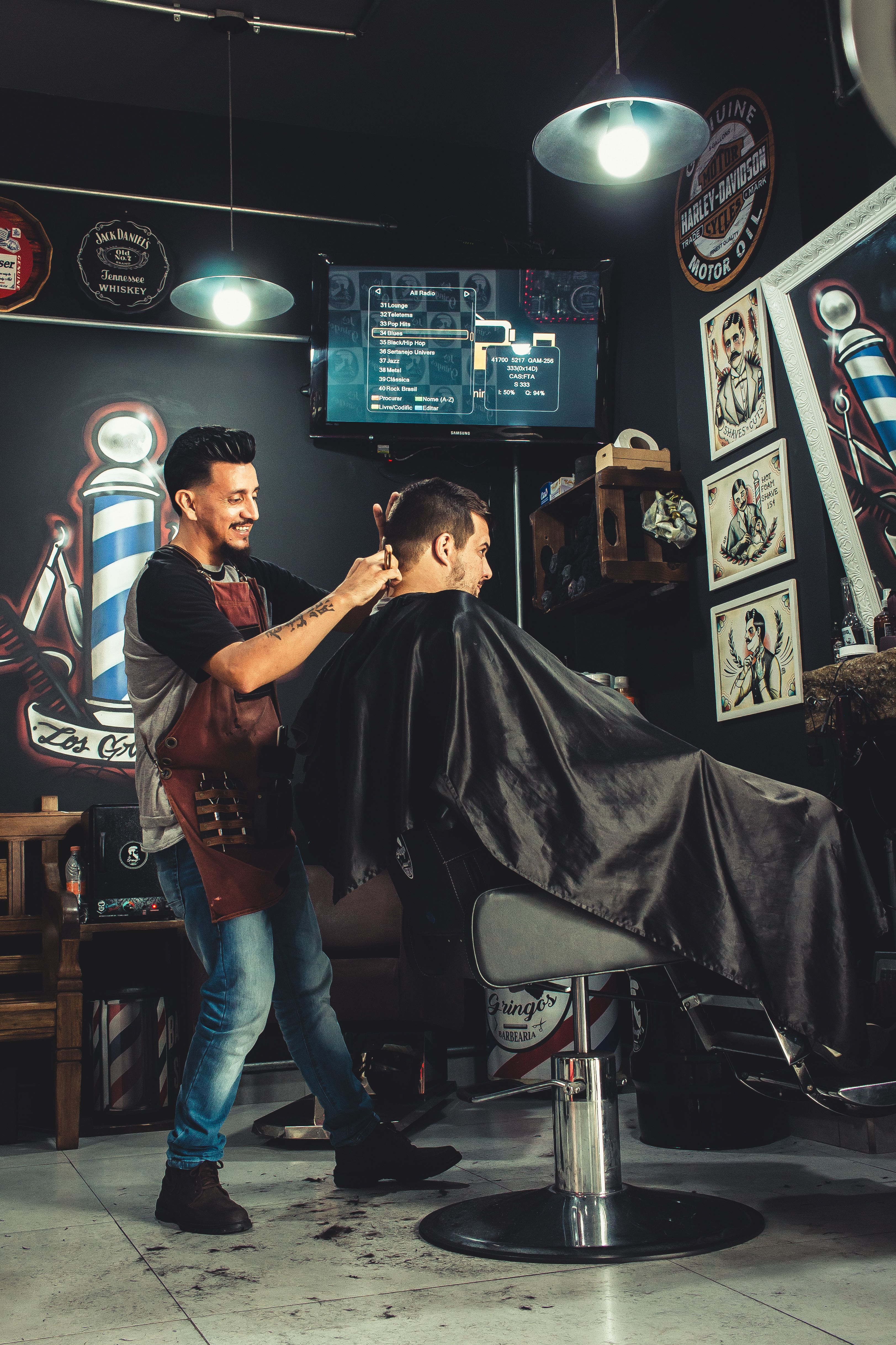 Ambiente interno da barbearia